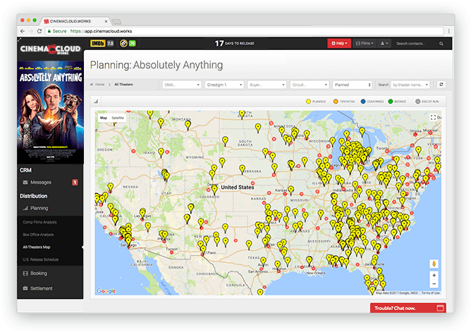 Screenshot: Theatrical Planning: Comprehensive All-Theaters Map