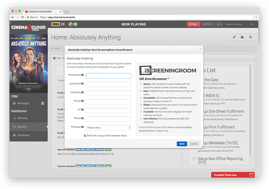 Screenshot: Secure Movie Screeners: Secure Screeners at your Fingertips