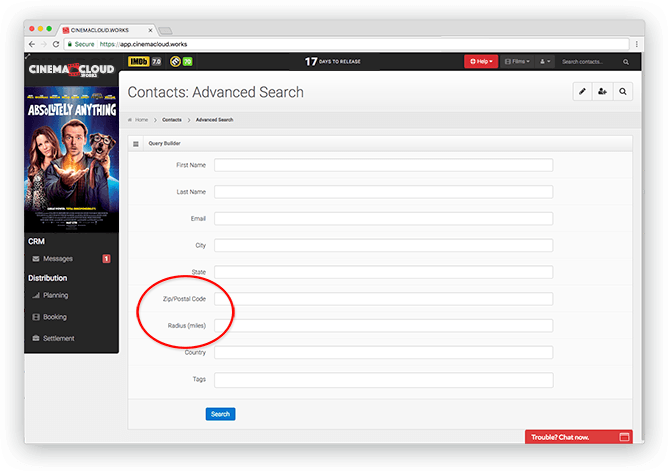 Screenshot: CRM: Regional Audience Targeting