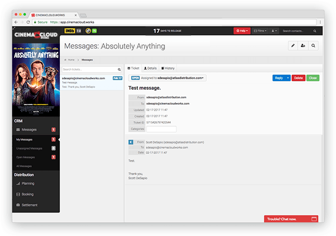 Exceptional Centralized Messaging Screenshot: CRM: Exceptional Centralized Messaging